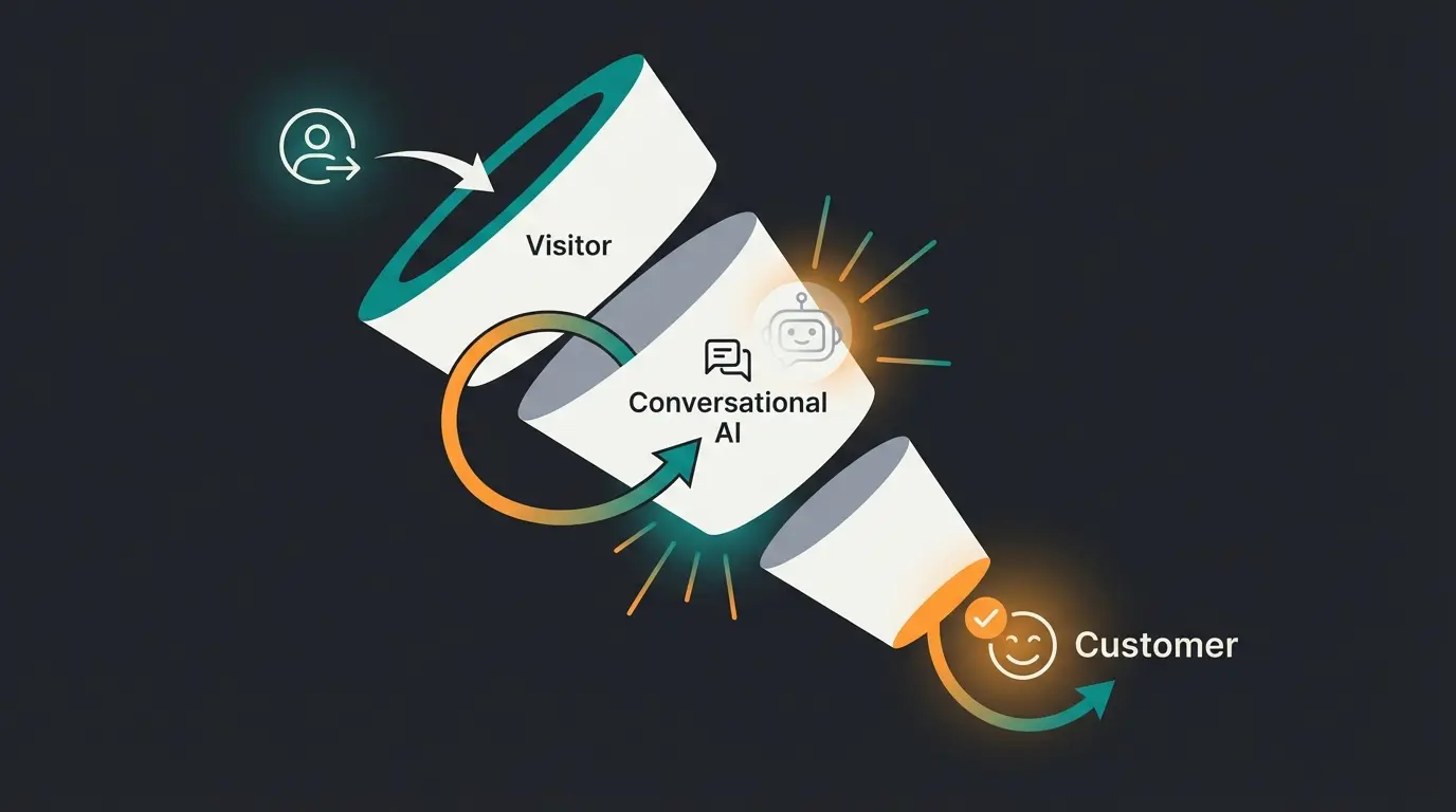 Infographic showing the sales funnel improved by AI consultation