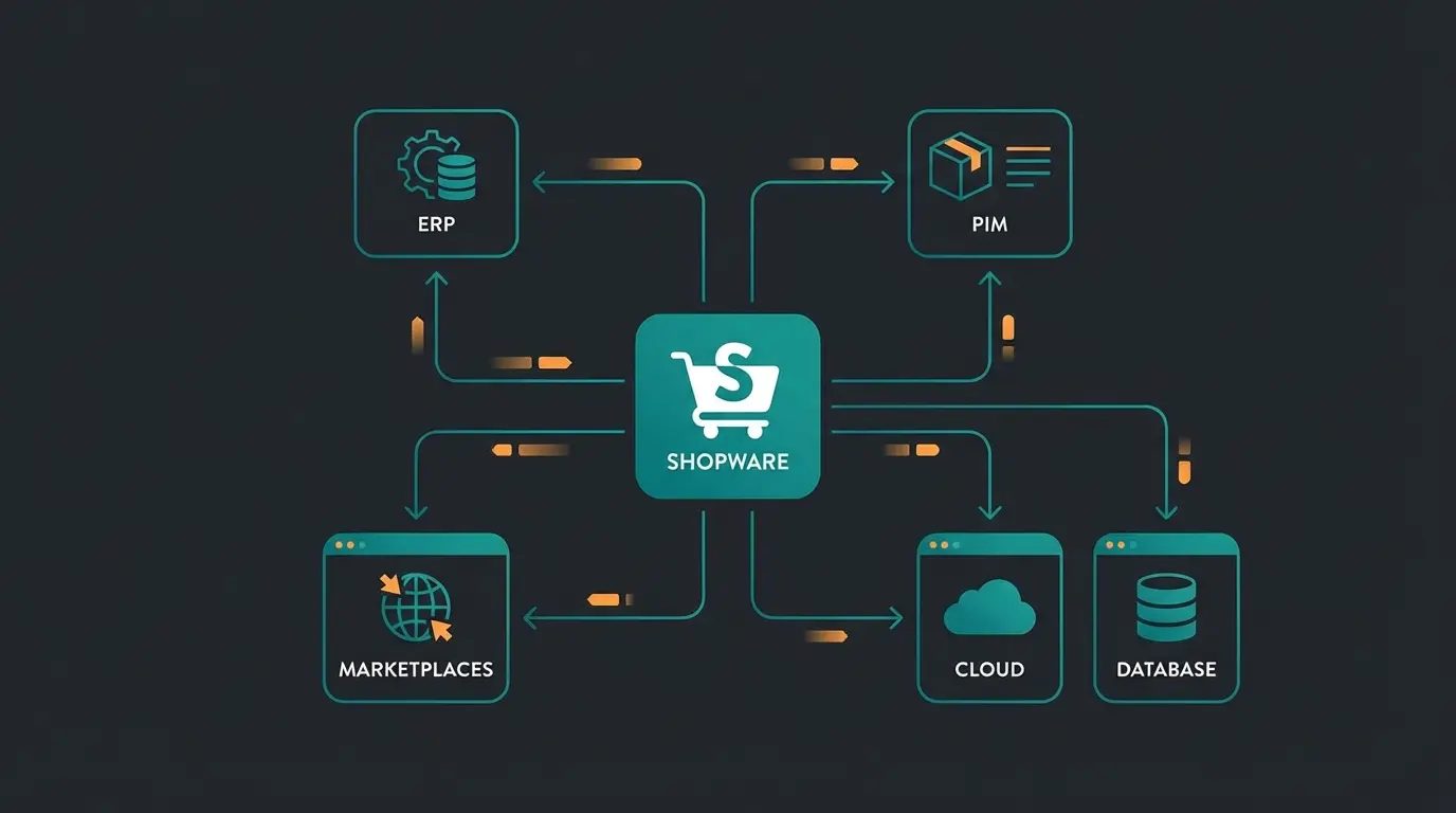 Integration von Shopware mit ERP, PIM und Marktplätzen als Systemlandschaft