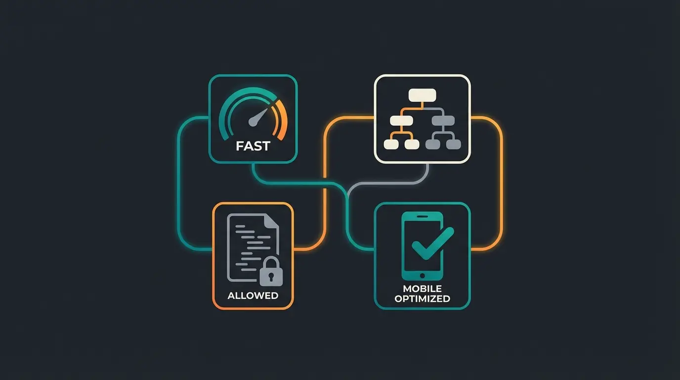 Shopify technische SEO Hierarchie mit Speed, URLs und Sitemap