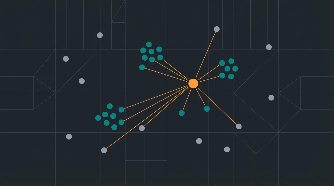 Visualisierung eines Vektorraums mit Datenpunkten und Ähnlichkeitssuche