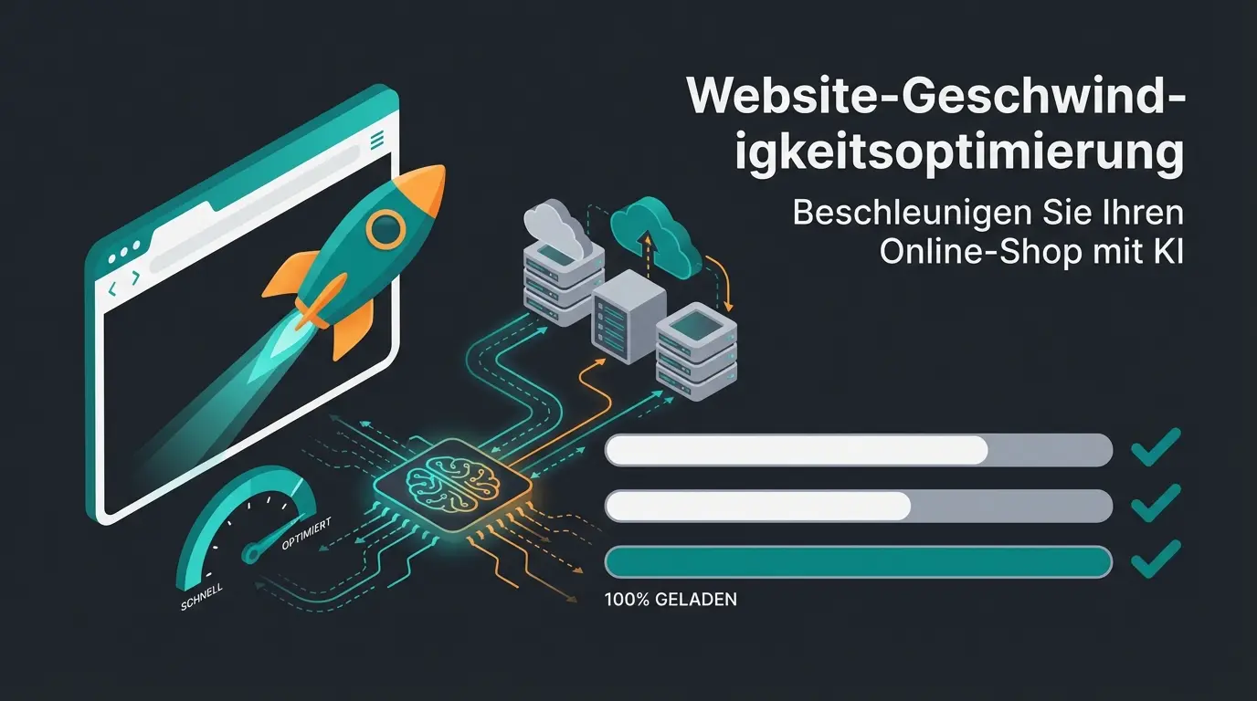 Shopware Page Speed Optimierung mit AI-Features visualisiert als Performance-Stack
