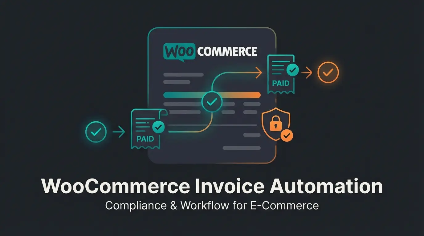 WooCommerce invoice creation dashboard showing automated PDF and ZUGFeRD e-invoice generation